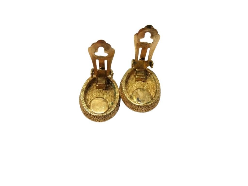 Dior Earrings Blue Gold Lapis Lazuli Metal — view 3