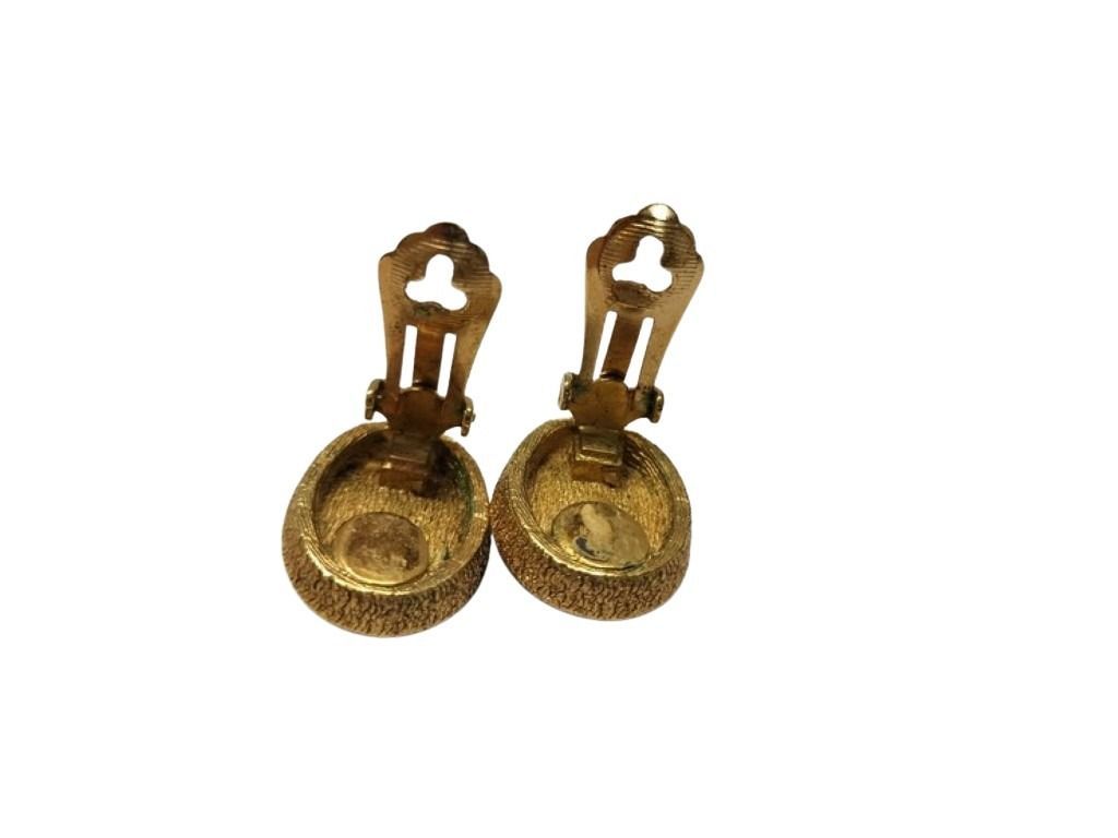 Dior Earrings Blue Gold Lapis Lazuli Metal — view 4
