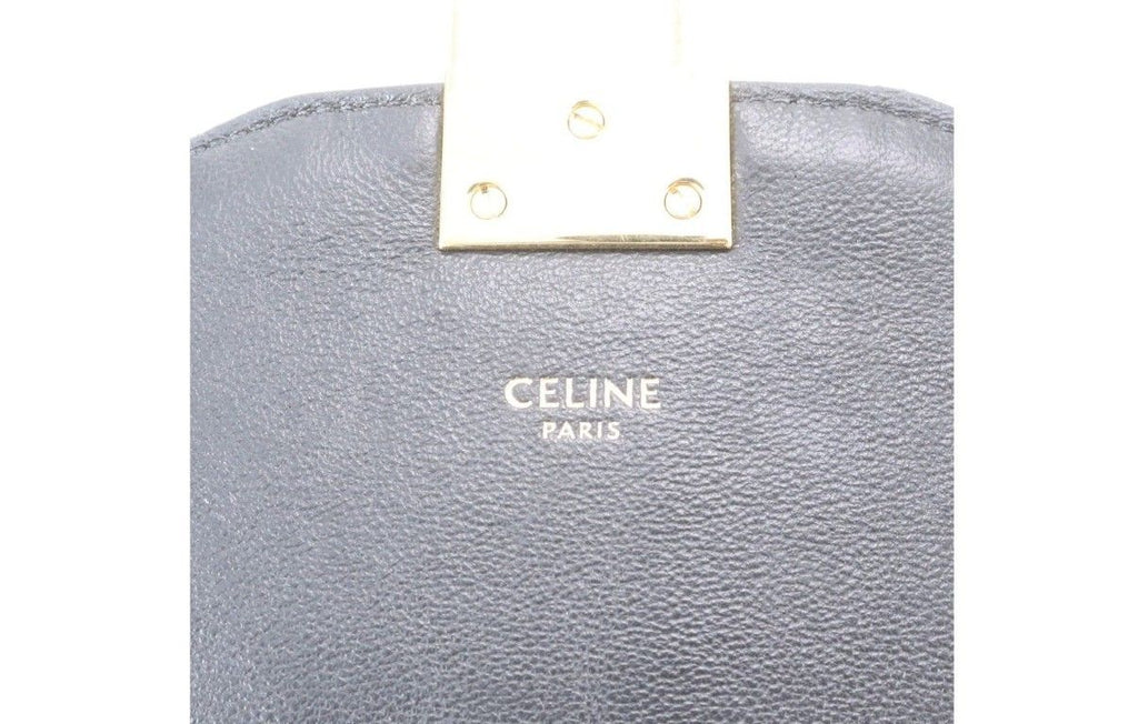 Celine Shoulder Bag C Medium Black Leather Quilted Chain Gold — view 6