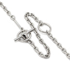 Hermes Necklace Cavaliere Metal Lacquer White Silver Chess Piece Knight Horse — view 3