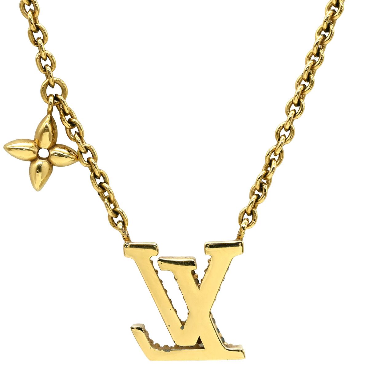 Louis Vuitton Necklace LV Iconic Strass Gold Logo Monogram Flower LV Circle — view 2