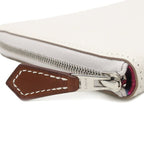 Hermes Wallet Azap Long Silk'in Veau Epsom Gripaire Ruby Silver White — view 6