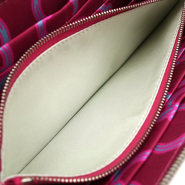 Hermes Wallet Azap Long Silk'in Veau Epsom Gripaire Ruby Silver White — view 8