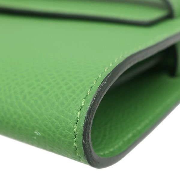 Hermes Wallet Kelly Long to Go Veau Epsom Vert Yucca Gold — view 4
