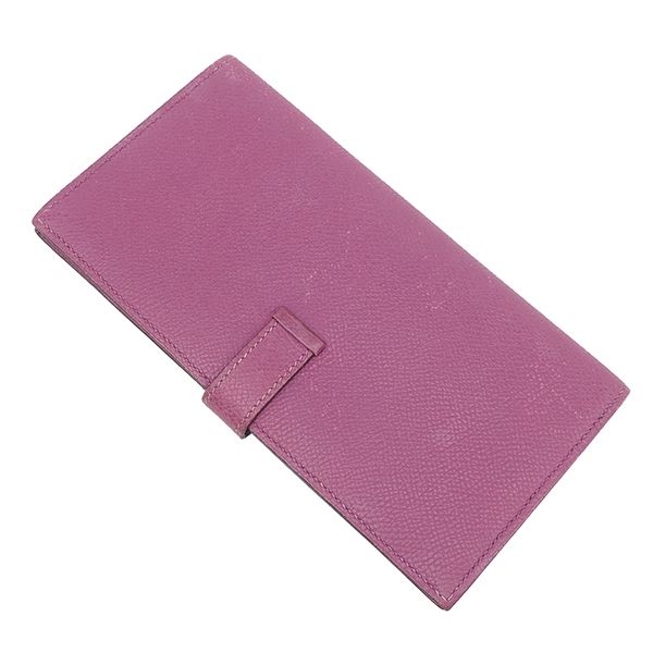 Hermes Wallet Bearn Soufflet Veau Epsom Chic Glitter Silver Purple — view 2