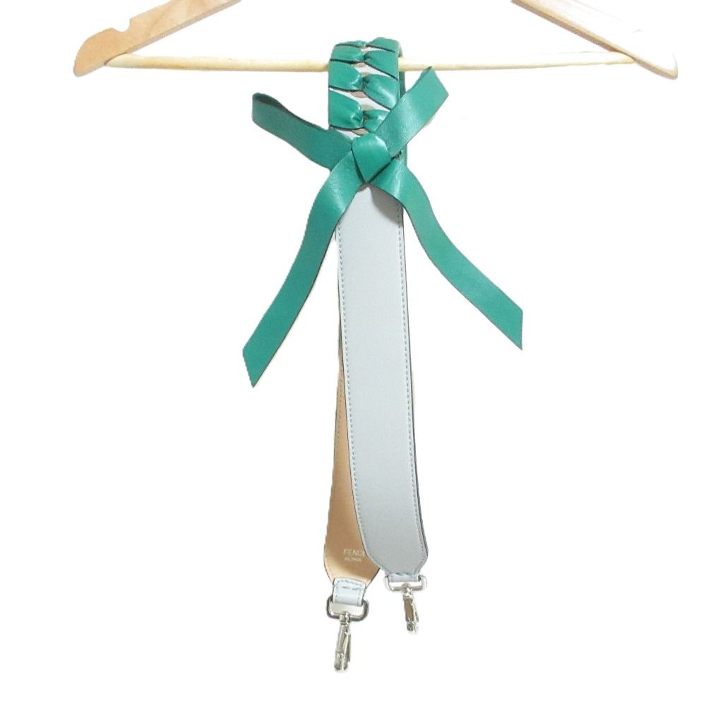 Fendi Strap You Ribbon Motif Shoulder Green Gray — view 2