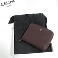 Celine Zip Around Compact Wallet Coin Purse Bordeaux