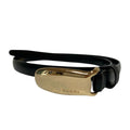 Gucci Logo Buckle Leather Narrow Belt 65 Black