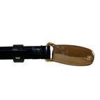 Gucci Logo Buckle Leather Narrow Belt 65 Black — view 5