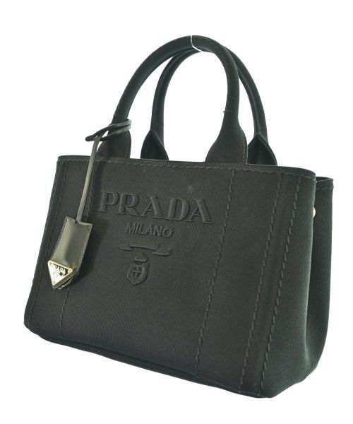 Prada Jardiniere Linen Blend Mini Tote Bag Black — view 5