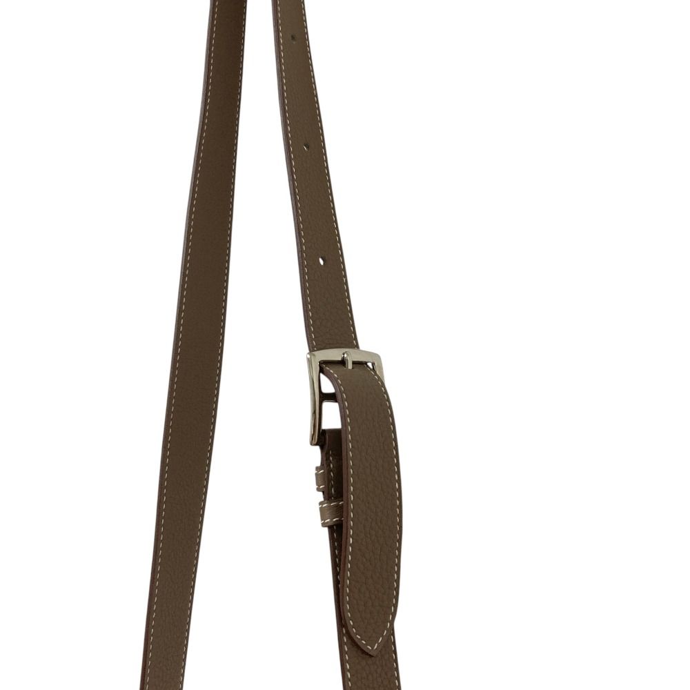 Hermes Sac a Depeche 21 Shoulder Bag Etoupe Silver — view 6