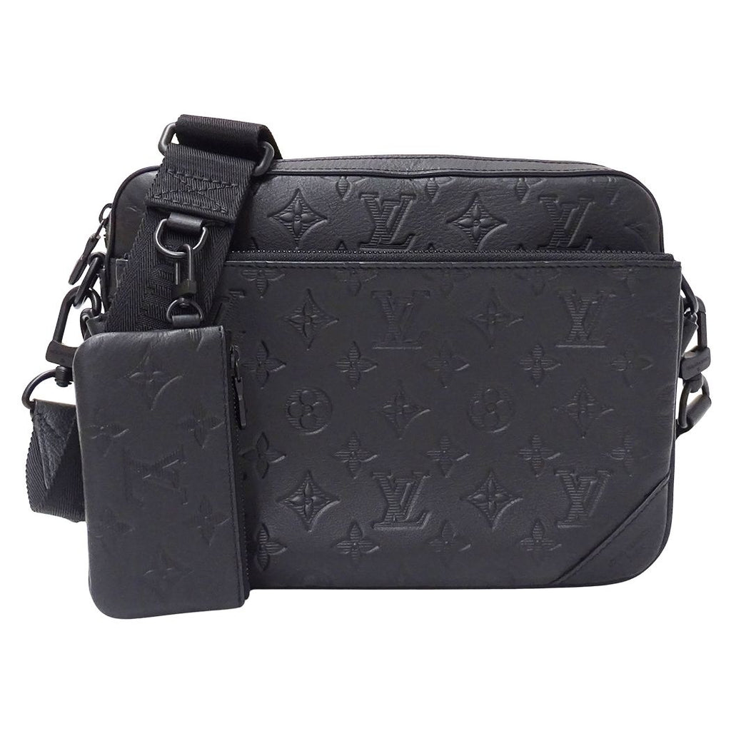 Louis Vuitton Monogram Shadow Shoulder Bag Trio Messenger Noir Black