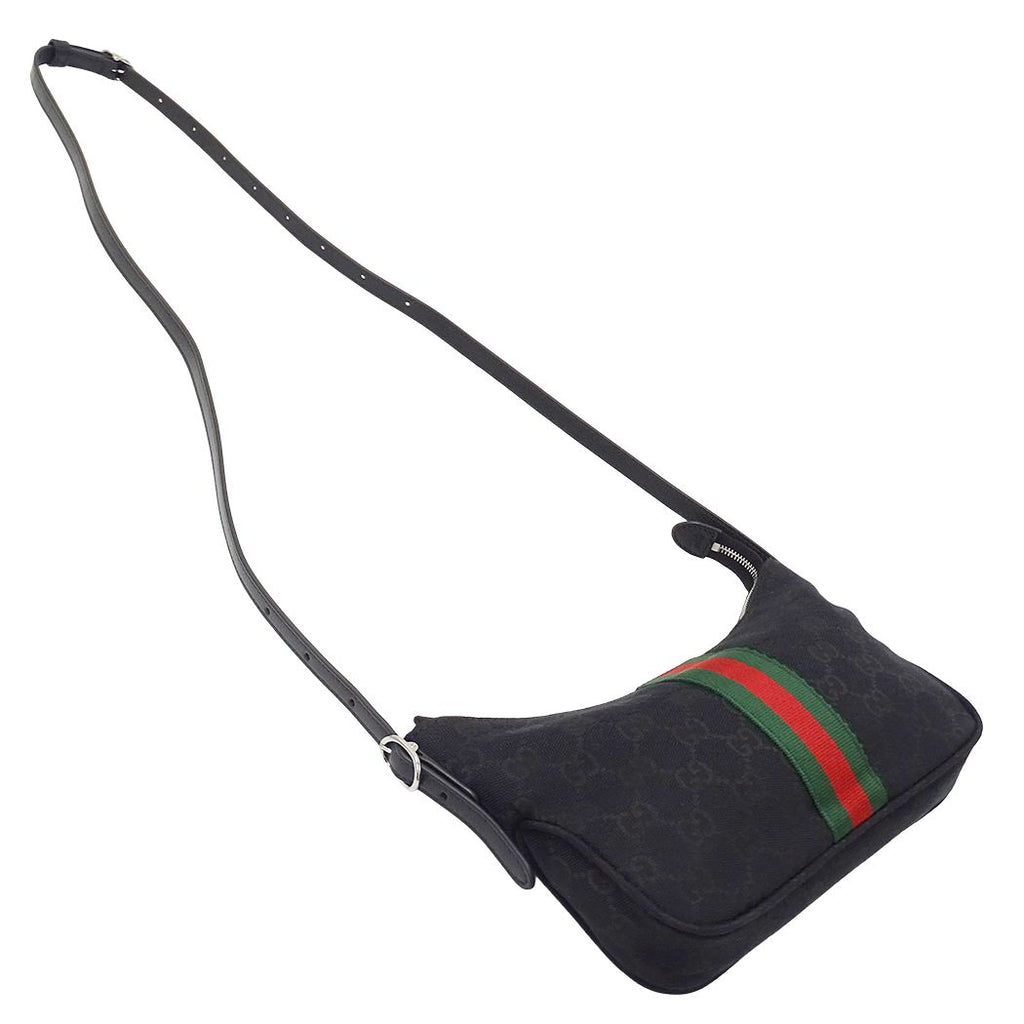 Gucci 2-Way Shoulder Bag GG Canvas Sherry Renetta Small Cloth Black — view 4