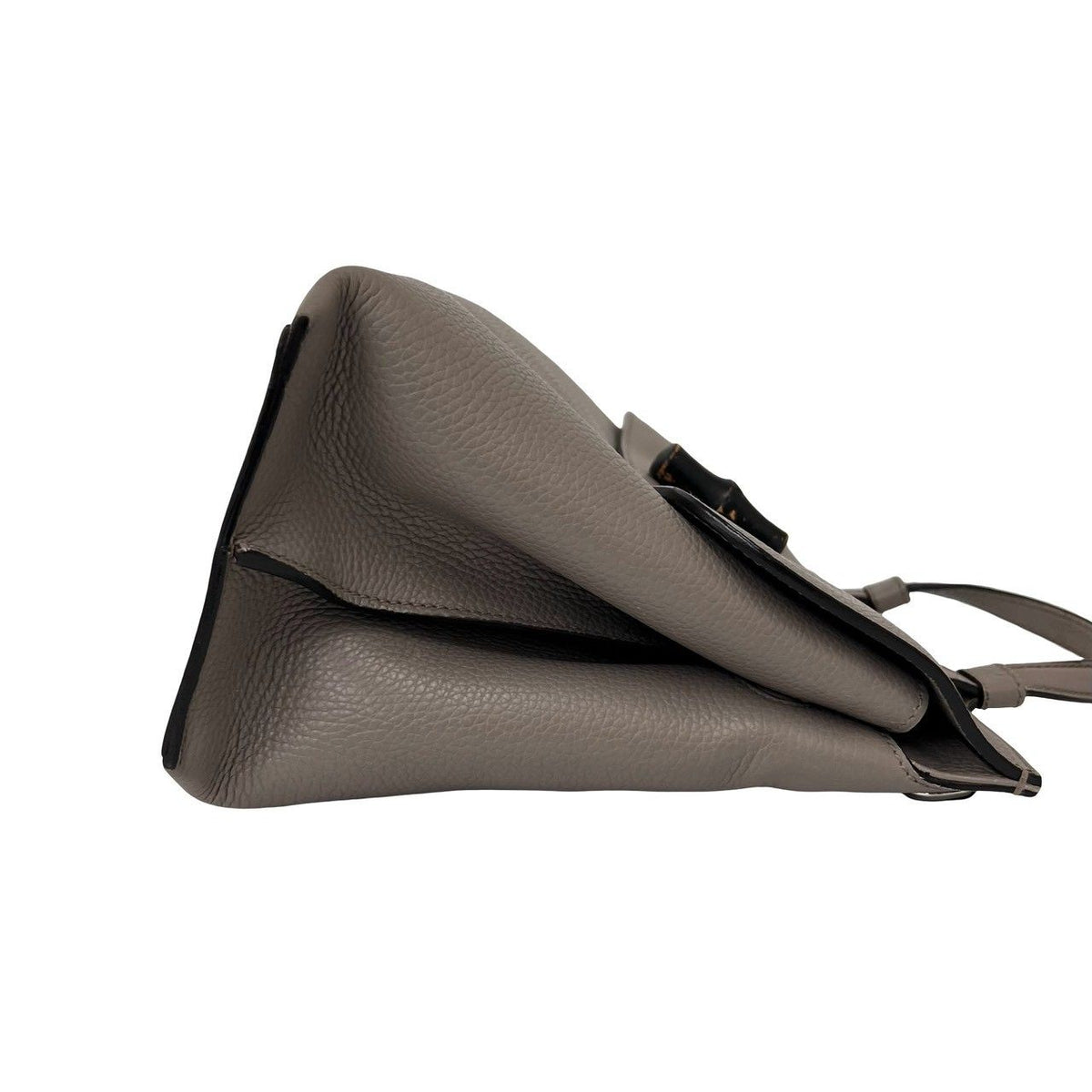 Gucci Bamboo Daily Leather Turnlock 2-Way Shoulder Bag Tote Gray — view 6