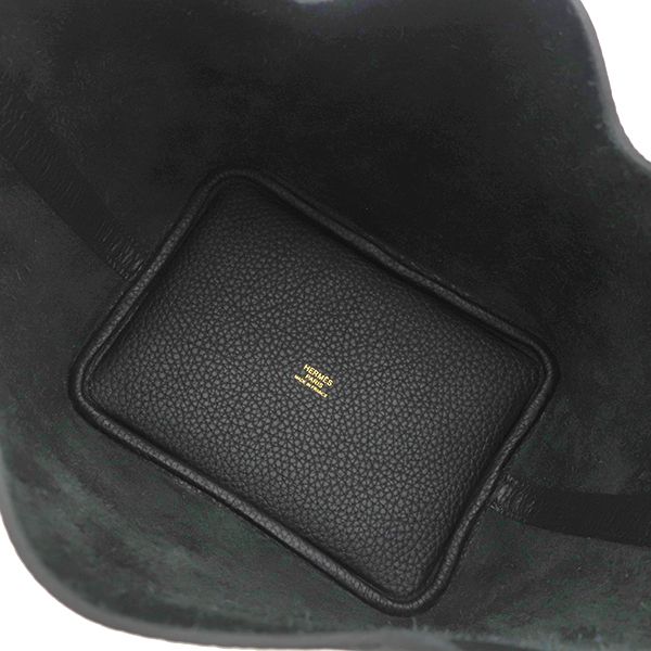 Hermes Handbag Picotin Lock 18 PM Taurillon Clemence Black Gold — view 7