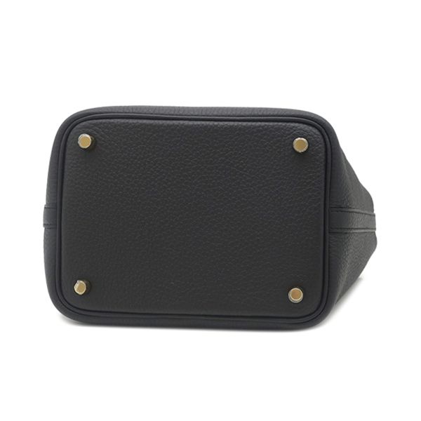 Hermes Handbag Picotin Lock 18 PM Taurillon Clemence Black Gold — view 4