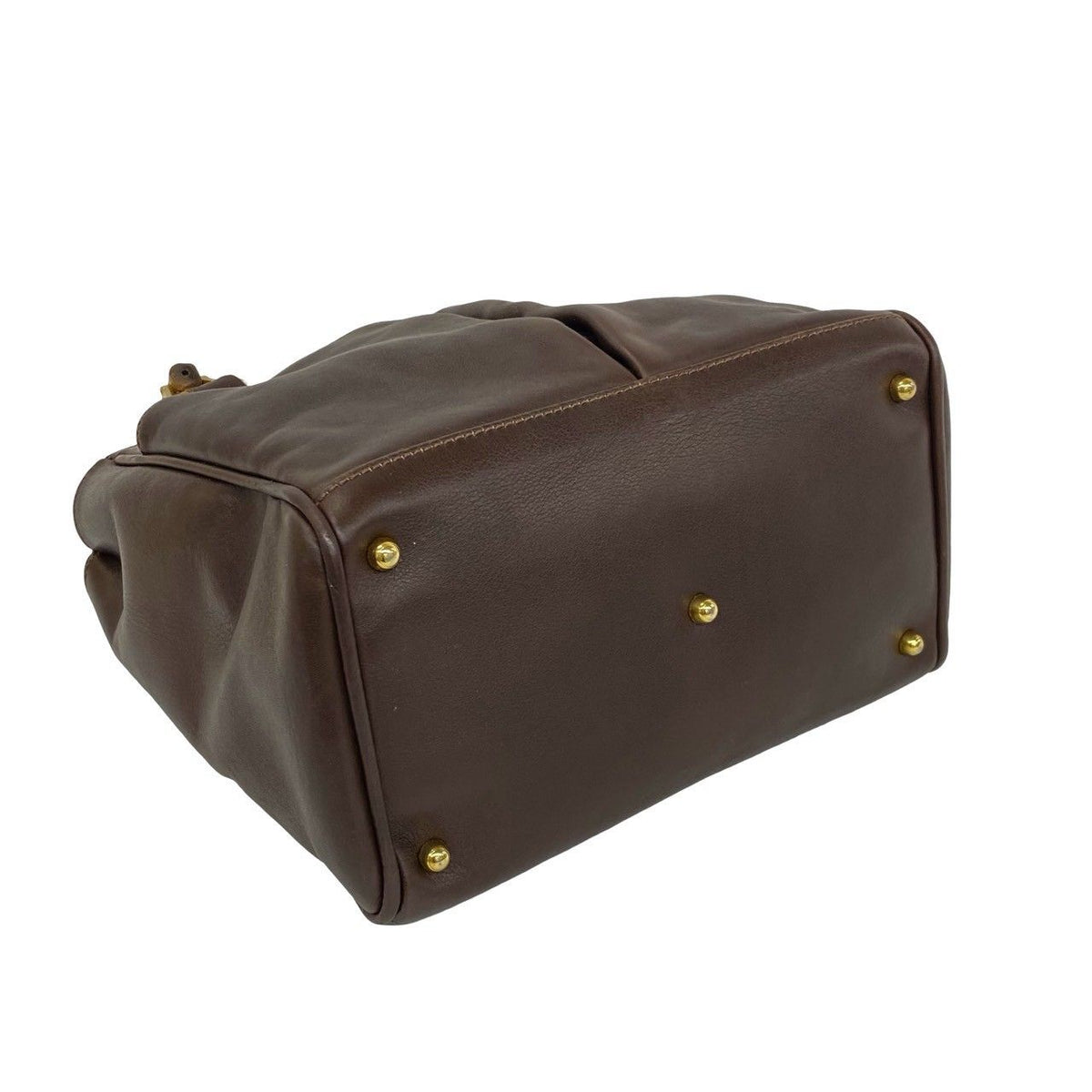 Gucci Vintage Bamboo Leather 2-Way Shoulder Bag Brown — view 7