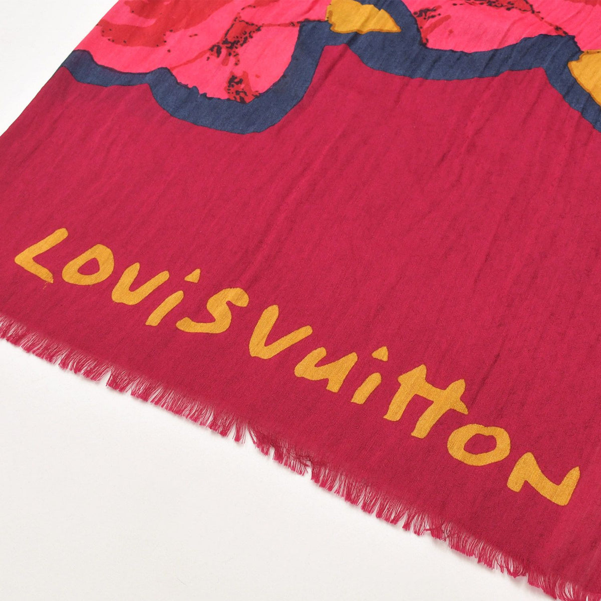 Louis Vuitton Etole Monogram Rose Stephen Sprouse Shawl Wool Silk Scarf — view 4