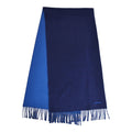 Hermes Scarf Shawl Fringe Cashmere Navy