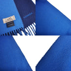 Hermes Scarf Shawl Fringe Cashmere Navy — view 4