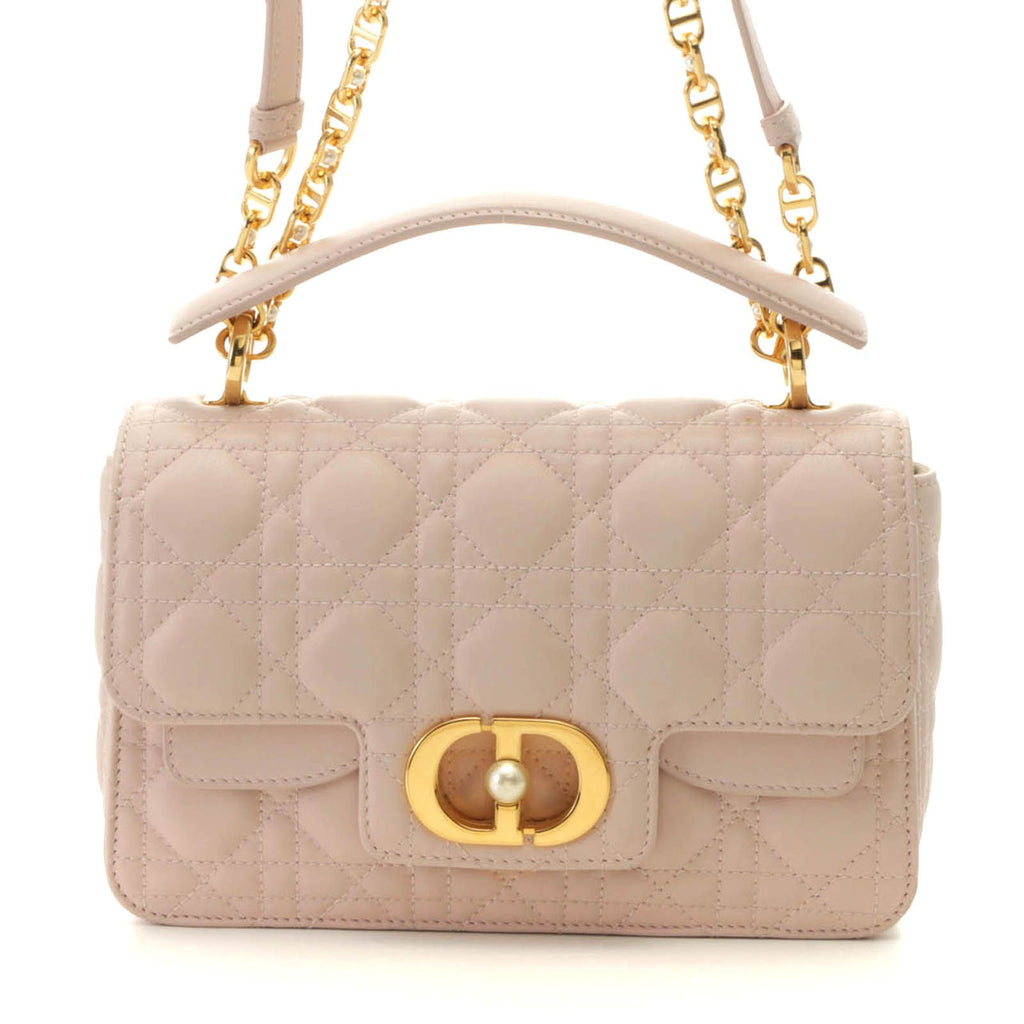 Dior Cannage Jolly Top Handle Bag Small Light Pink Handbag Leather