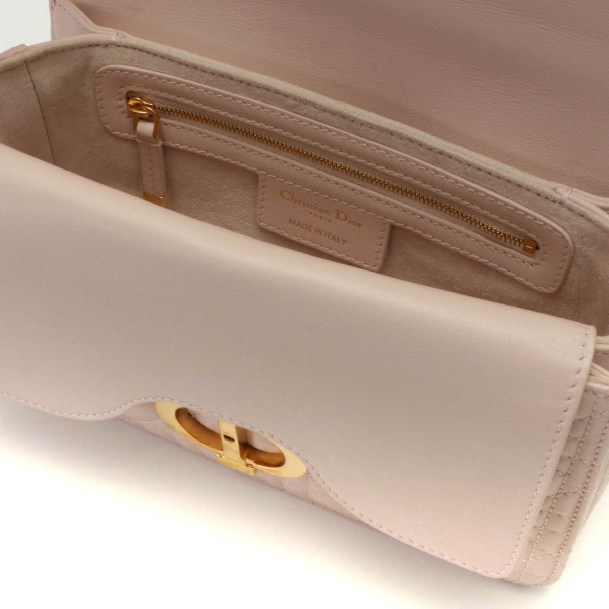 Dior Cannage Jolly Top Handle Bag Small Light Pink Handbag Leather — view 5