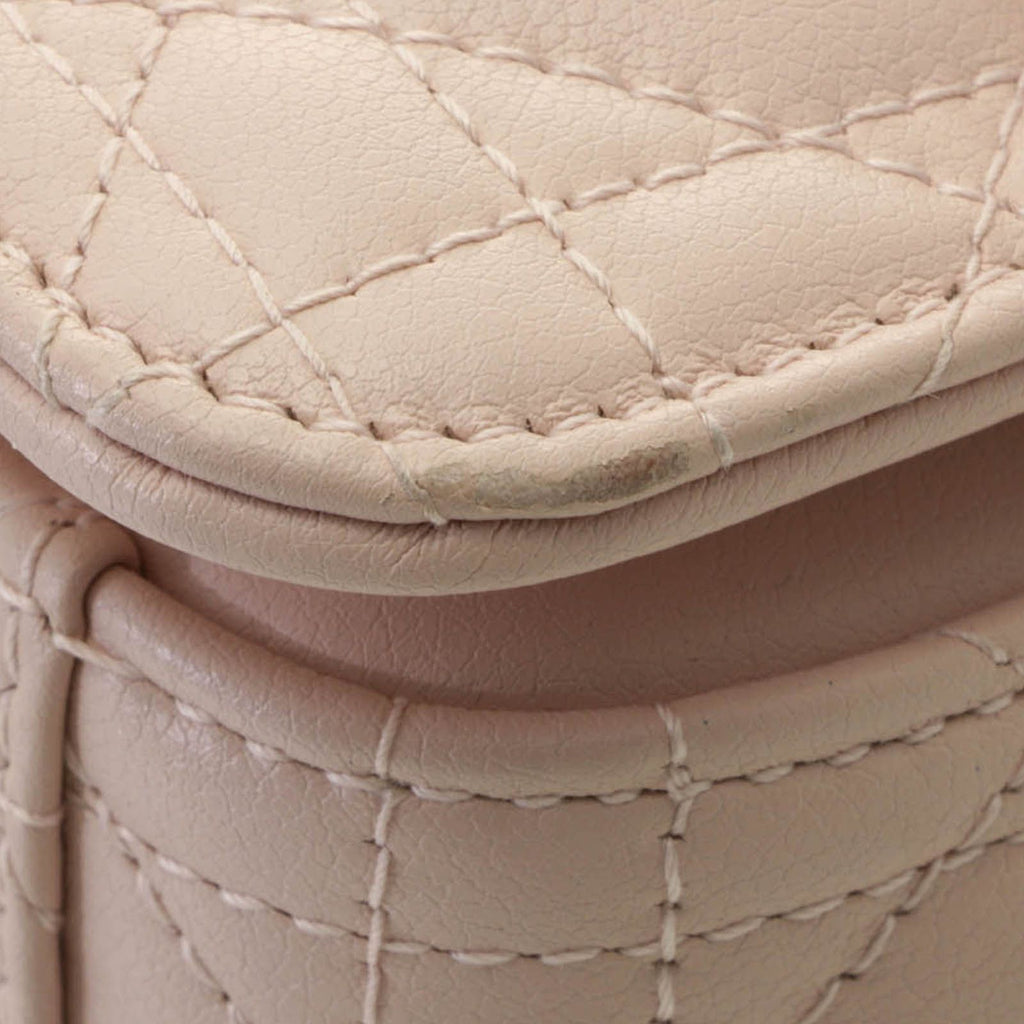 Dior Cannage Jolly Top Handle Bag Small Light Pink Handbag Leather — view 7