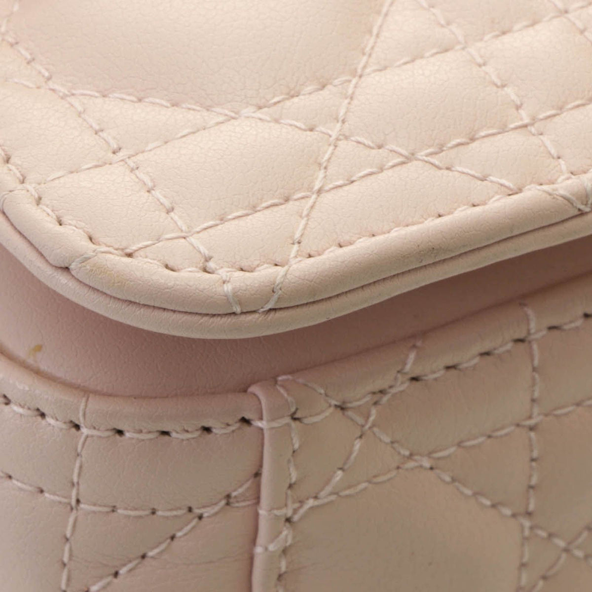 Dior Cannage Jolly Top Handle Bag Small Light Pink Handbag Leather — view 8