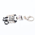 Chanel Key Ring Charm 18A Stamp CC Logo Rhinestone Faux Pearl Resin Key Holder — view 6