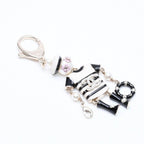 Chanel Key Ring Charm 18A Stamp CC Logo Rhinestone Faux Pearl Resin Key Holder — view 4