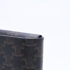 Celine Travel Kit Triomphe Canvas Amenity Calfskin Brown Gold Vanity Bag — view 4