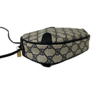Gucci Vintage Sherry Line GG Logo Leather Shoulder Bag Navy — view 7