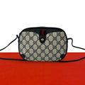 Gucci Vintage Sherry Line GG Logo Leather Shoulder Bag Navy