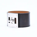 Hermes Kelly Dog Bracelet Black Silver