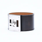 Hermes Kelly Dog Bracelet Black Silver