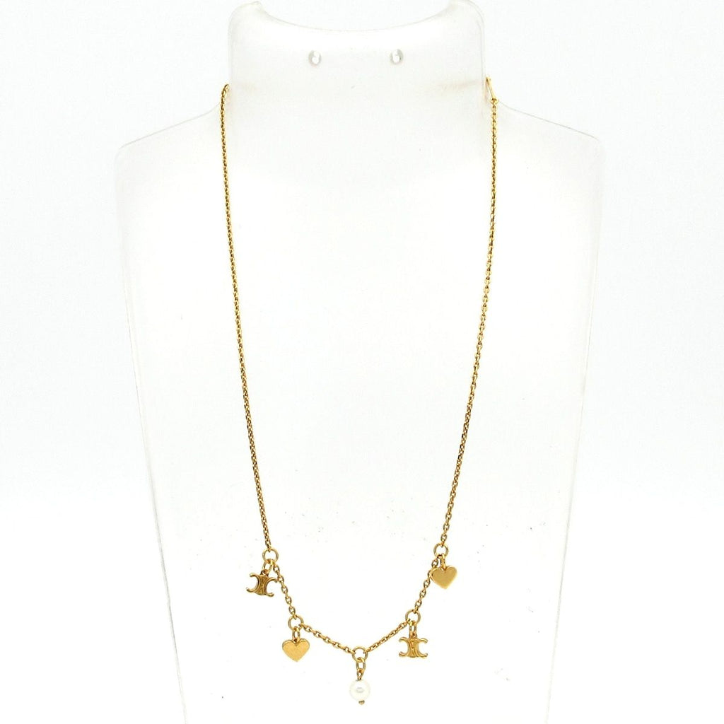 Celine Necklace Gold Ivory Heart — view 2