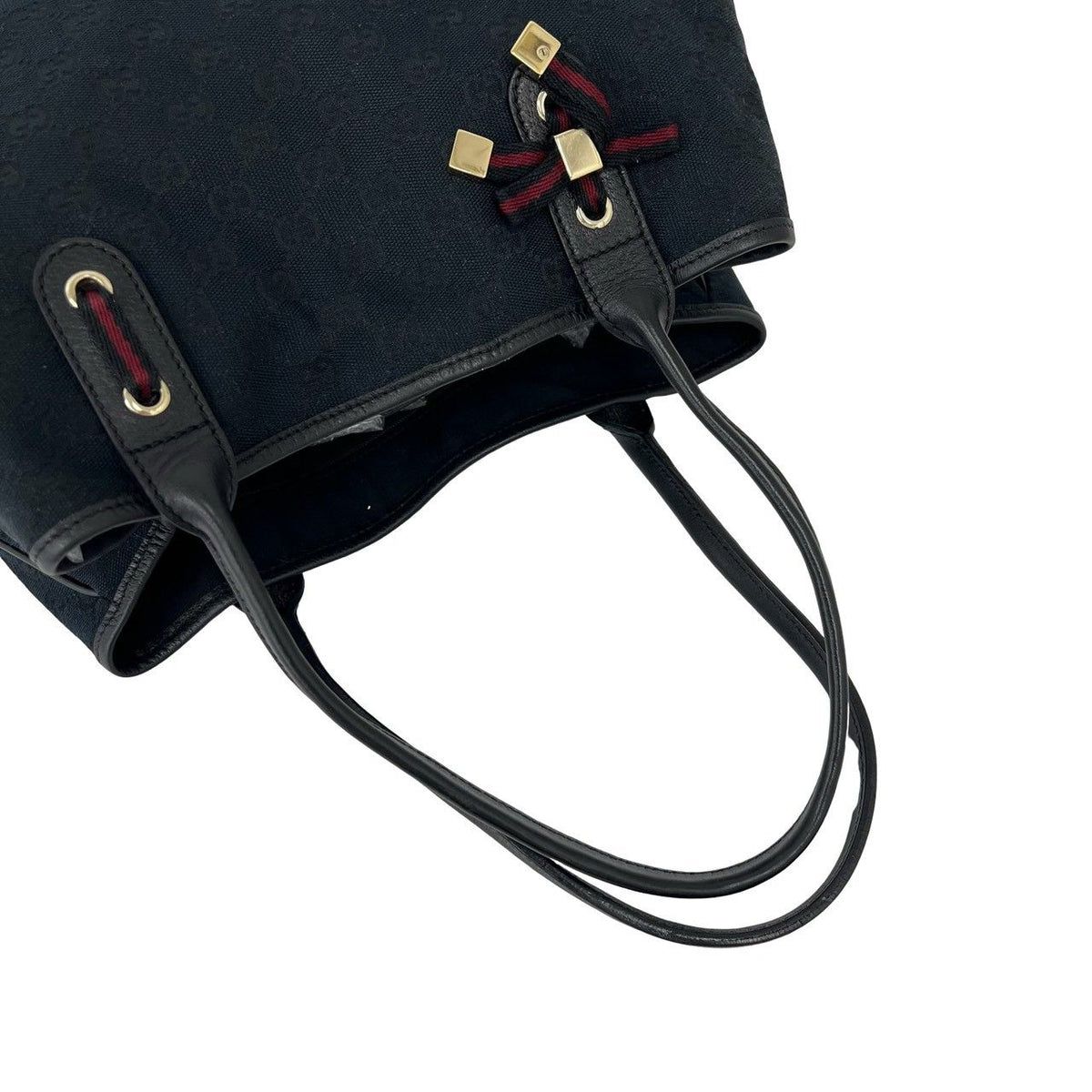 Gucci Sherry Line GG Canvas Pattern Leather Tote Bag Black — view 4
