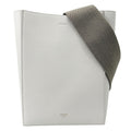 Celine Shoulder Bag Sangle Leather White Gold