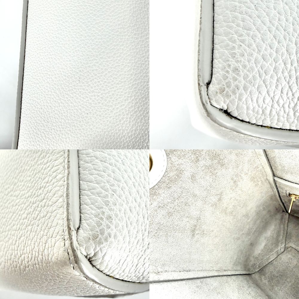 Celine Shoulder Bag Sangle Leather White Gold — view 6