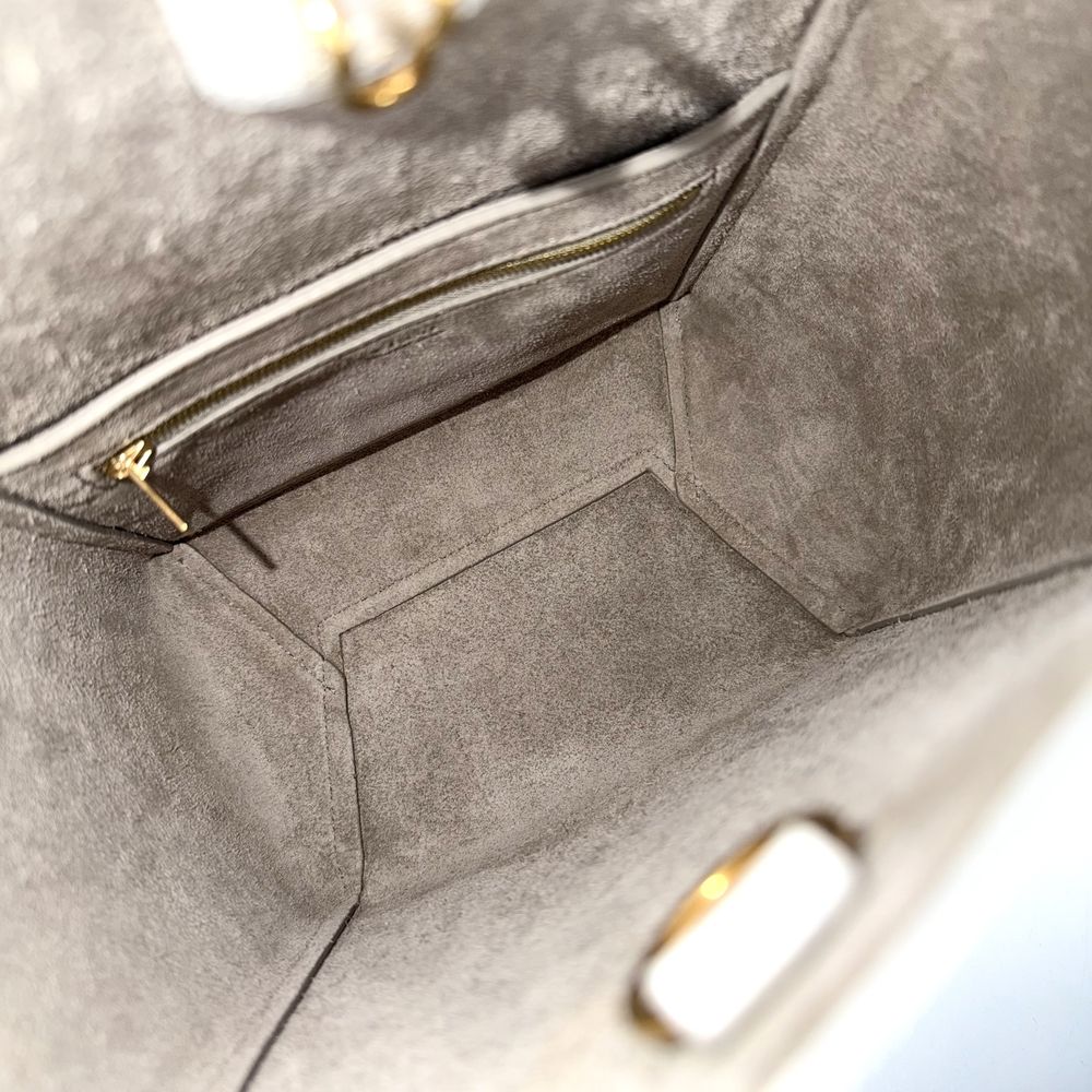 Celine Shoulder Bag Sangle Leather White Gold — view 4