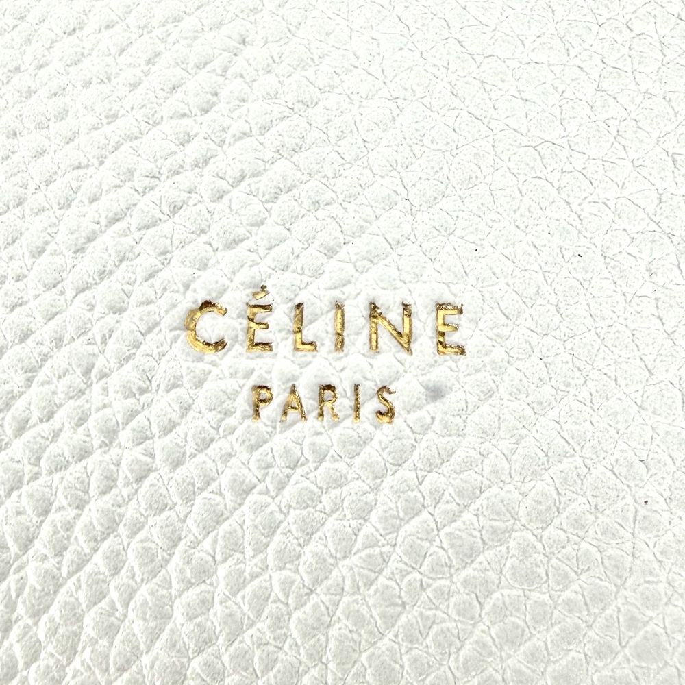 Celine Shoulder Bag Sangle Leather White Gold — view 5