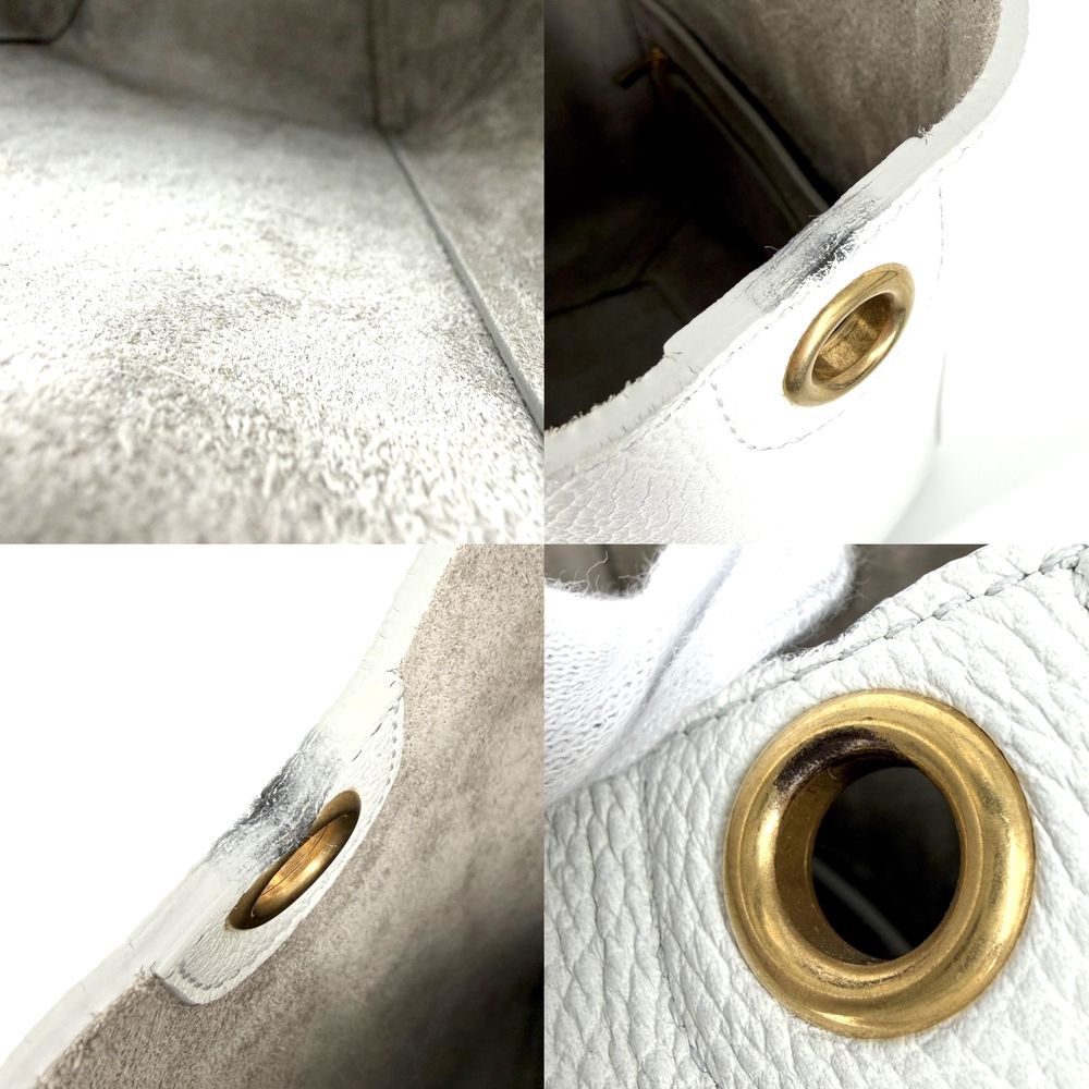 Celine Shoulder Bag Sangle Leather White Gold — view 7