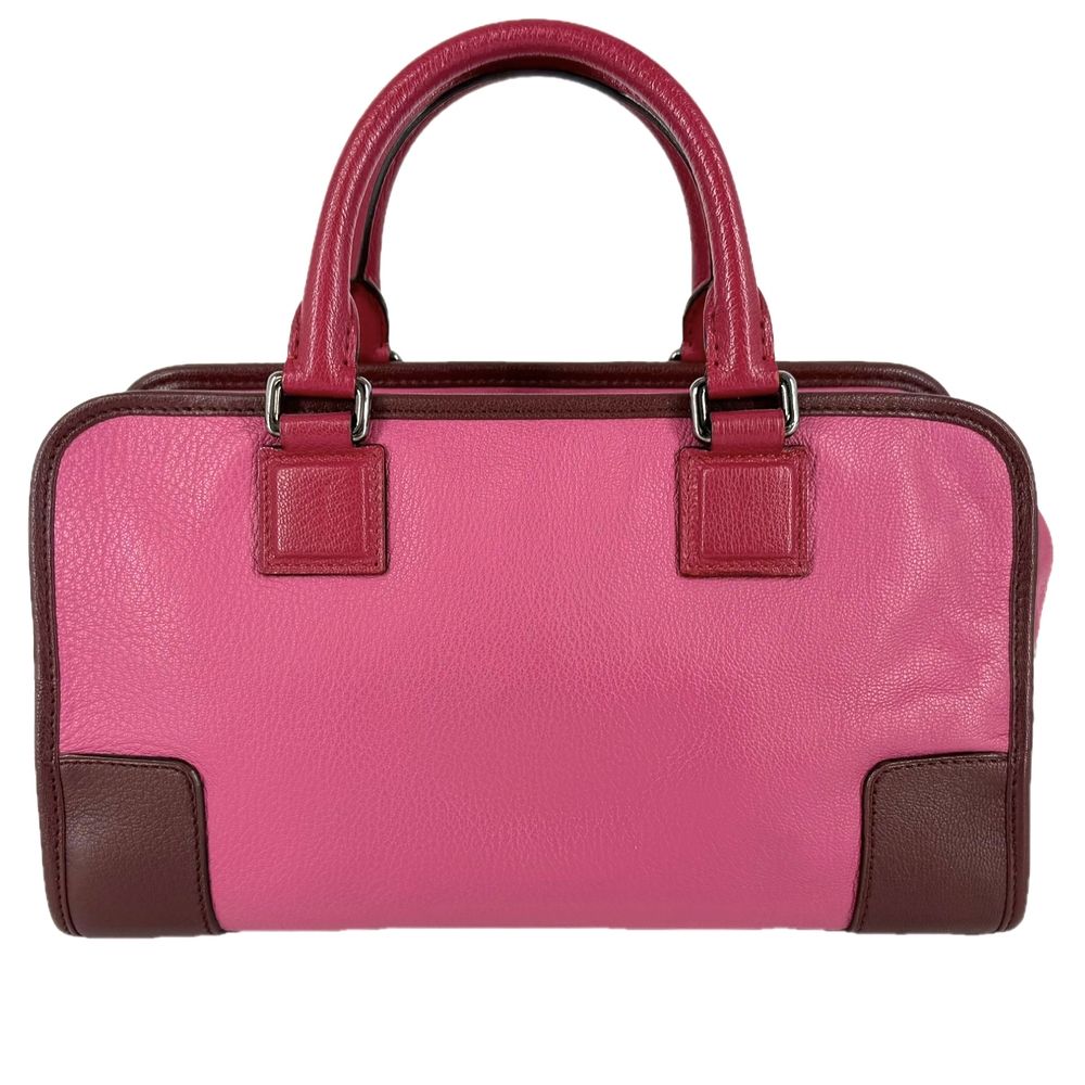 Loewe Anagram Amazona 28 Mini Boston Bag Leather Pink Red Silver — view 2
