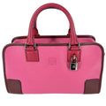 Loewe Anagram Amazona 28 Mini Boston Bag Leather Pink Red Silver