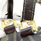 Fendi Tote Zucca Zipper Shoulder Bag Canvas Leather Brown Gold — view 8