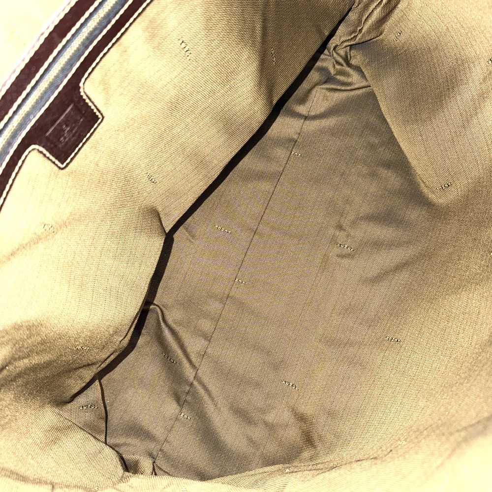 Fendi Tote Zucca Zipper Shoulder Bag Canvas Leather Brown Gold — view 4