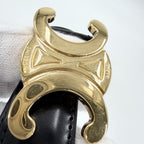 Celine Belt Triomphe Simple 85 Leather Black Gold — view 8