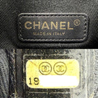 Chanel Tote Quilted CC Logo Handbag Shoulder Chain Caviar Leather Black Gold — view 5