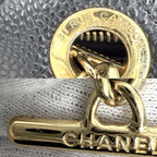 Chanel Tote Quilted CC Logo Handbag Shoulder Chain Caviar Leather Black Gold — view 8