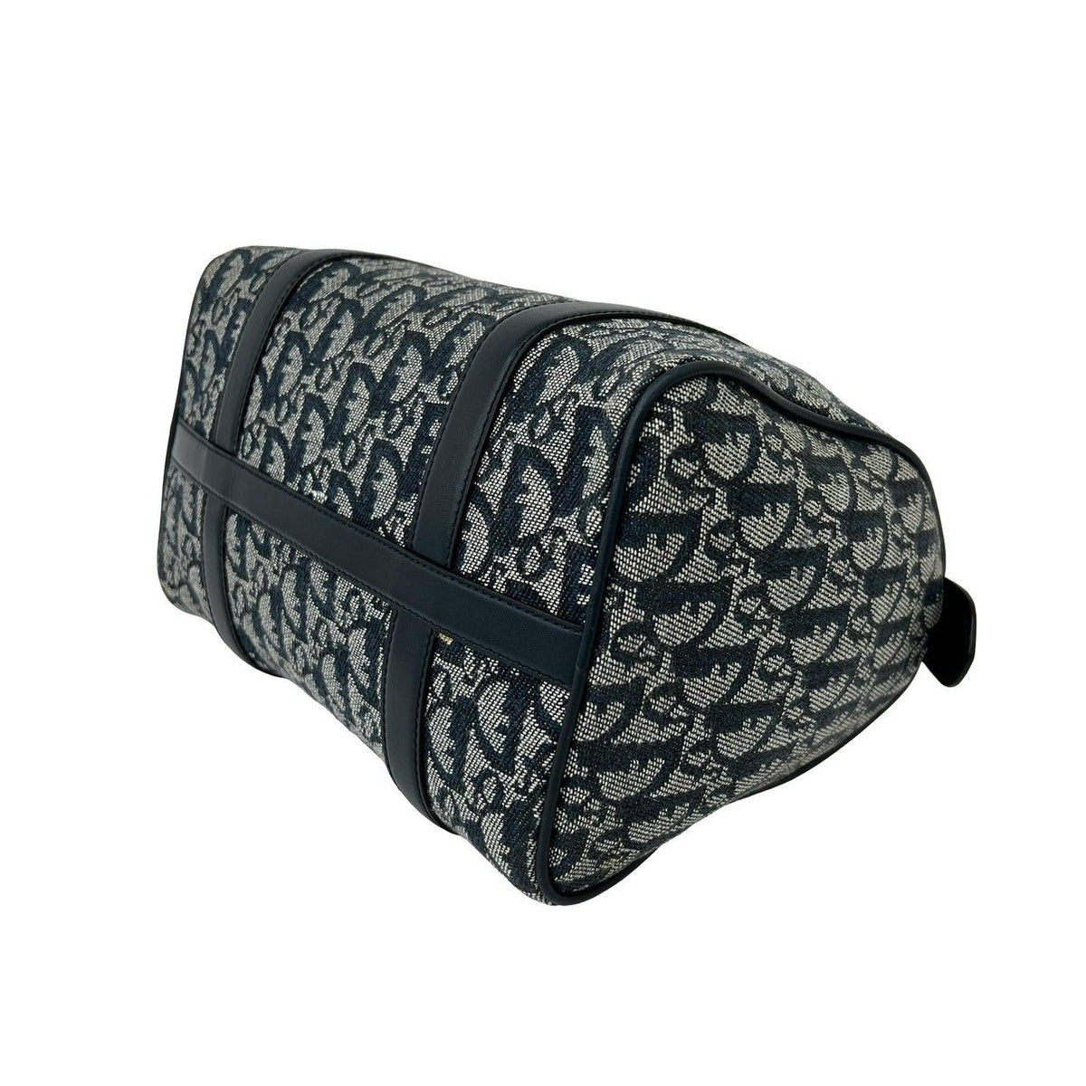 Dior with Key Trotter Pattern Canvas Leather Mini Boston Bag Navy — view 8